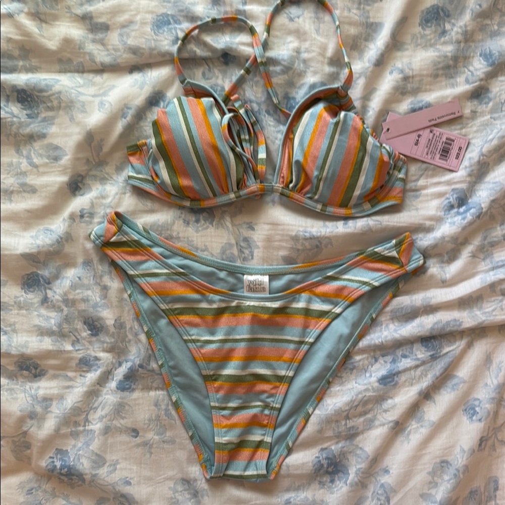 Wild Fable Striped Bikini Set